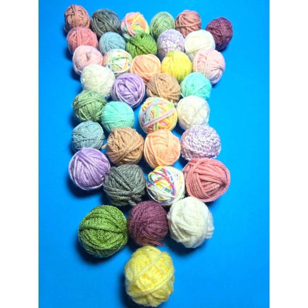 Pastel Yarn Ball Assortment Acrylic Destash 36 Total 18 Color Variety Rated 2-4